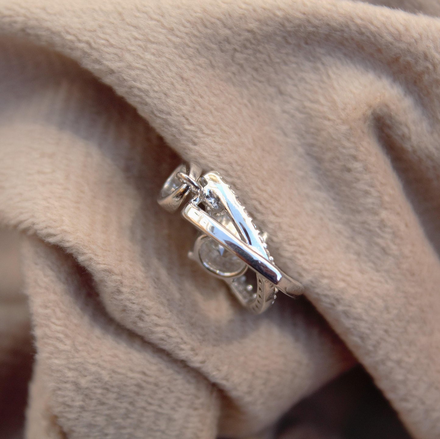 Shiny Moissanite Round Cut Prong Set Pendant, 925 Sterling Silver Pendant for Her, Minimalist Silver Pendant, Silver Charm Dainty Pendant