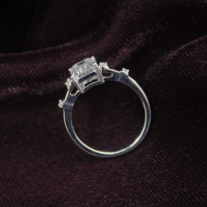 Emerald Cut Moissanite Men's Ring,925 Sterling Silver Handmade Ring, White Moissanite Ring, Statement Prong Set Ring, Perfect Gift for Groom