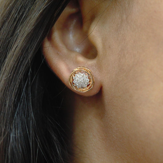 Solitaire Rose Gold Diamond Pendant Earrings Set, 18k Rose Gold Jewelry Set, Real Diamonds Jewelry, IGI Certified, Perfect Anniversary Gift