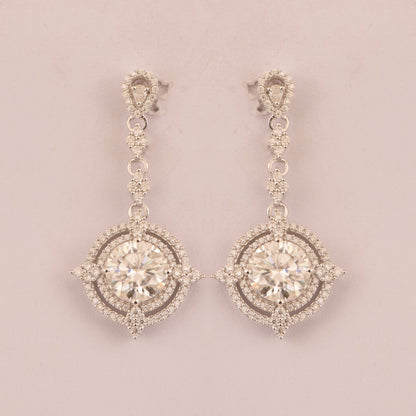 Lab Grown Diamond Earrings, Designer Earrings for Women, Lab Created Diamond Jewelry, Statement Gold Earrings, 10k, 14k White Gold Earrings