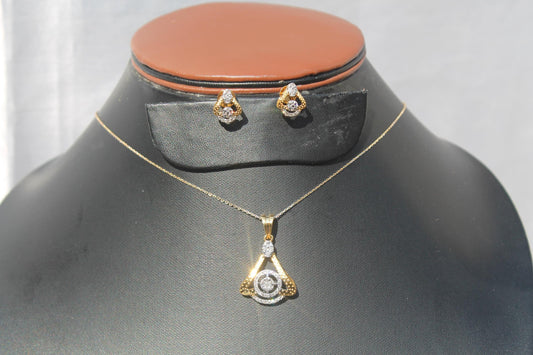 Diamond Necklace Earrings Set, Dainty Gold Jewelry for Engagement, IGI Certified 18K Gold Necklace with Earrings, Birthday Gift for Her