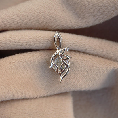 Cushion Shaped Prong Set Moissanite Pendant, 925 Sterling Silver Pendant, Designer Dainty Pendant for Her, Perfect Gift for Mother's Day