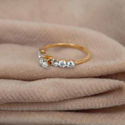 Lab Grown Diamond Minimalist Ring, US 7 Ring, 14K Yellow Gold Anniversary Ring, Stackable Ring for Women, Real Gold Jewelry, Ready to Ship
