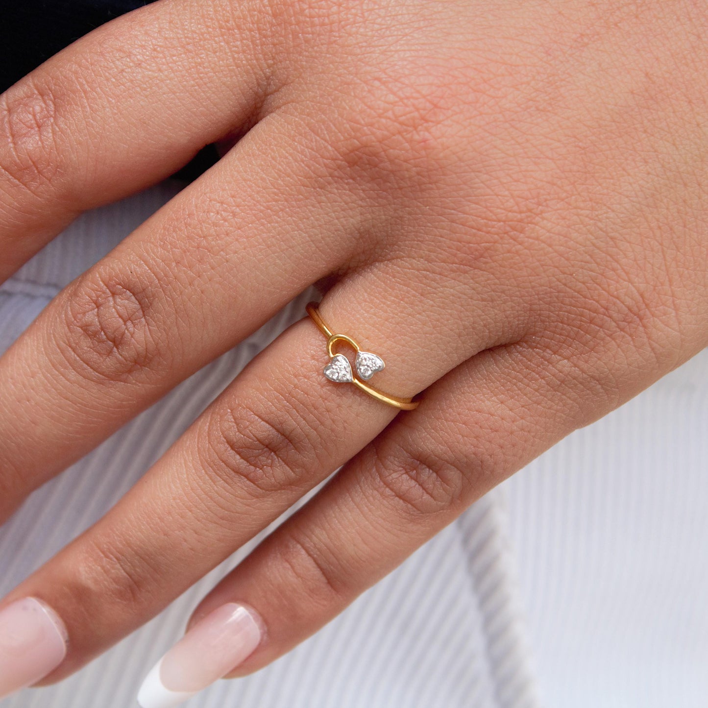 5 US Gold Ring, IGI Certified Diamond Jewelry, 0.04 Carat Natural Diamond Gold Ring, 18K Solid Gold Jewelry, Heart Diamond Gold Ring