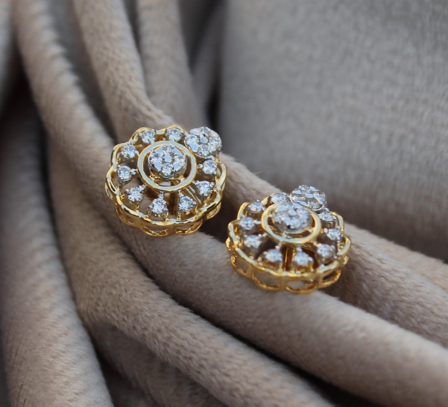 IGI Certified Gold Diamond Jewelry, Natural Diamond Earring With Necklace Set, 18K Gold Diamond Jewelry, Designer Diamond Set Gift For Her