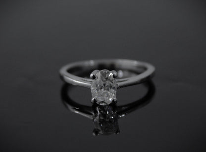 Oval Moissanite Solitaire Ring, 925 Sterling Silver Dainty Ring, Minimalist Ring for Women, Moissanite Travel Ring, Propose Ring for Her