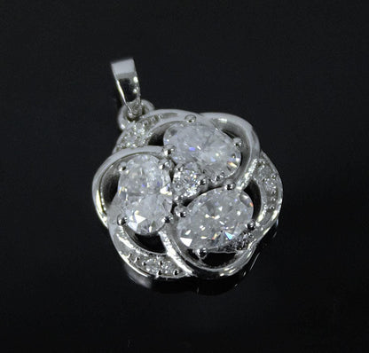 925 Sterling Silver Moissanite Oval Cut Pendant, Silver Dainty Pendant, Designer Jewelry for Her, Moissanite Jewelry, Pendant for Chain