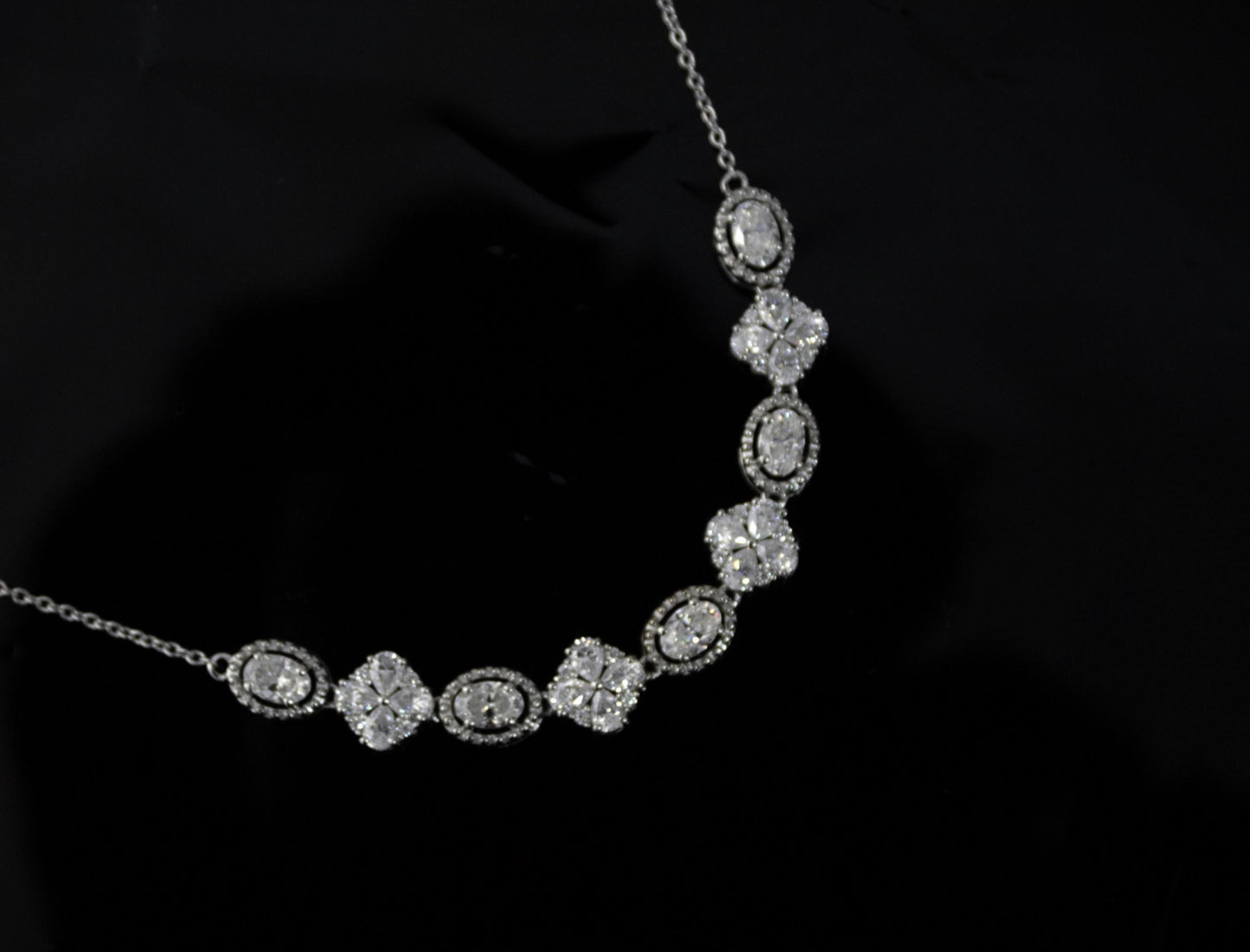 925 Solid Sterling Silver Moissanite Necklace, Minimalist Chain Necklace for Women, White Moissanite Jewelry, Handmade Silver Necklace Gift