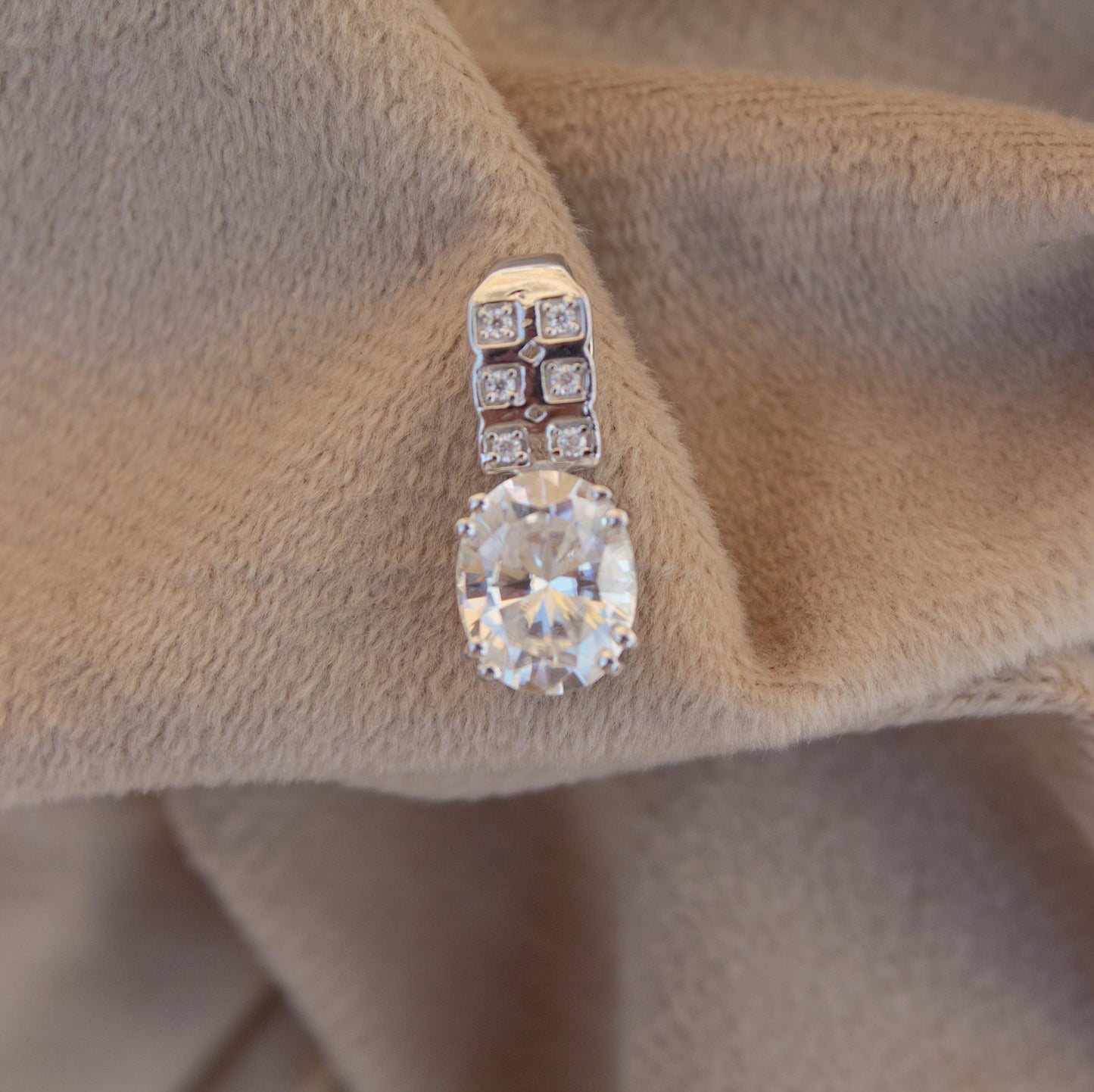 New Arrival Oval Cut Moissanite Pendant, Minimalist 925Sterling Silver Pendant for Gift, Prong Set Pendant, Passes Moissanite Diamond Tester