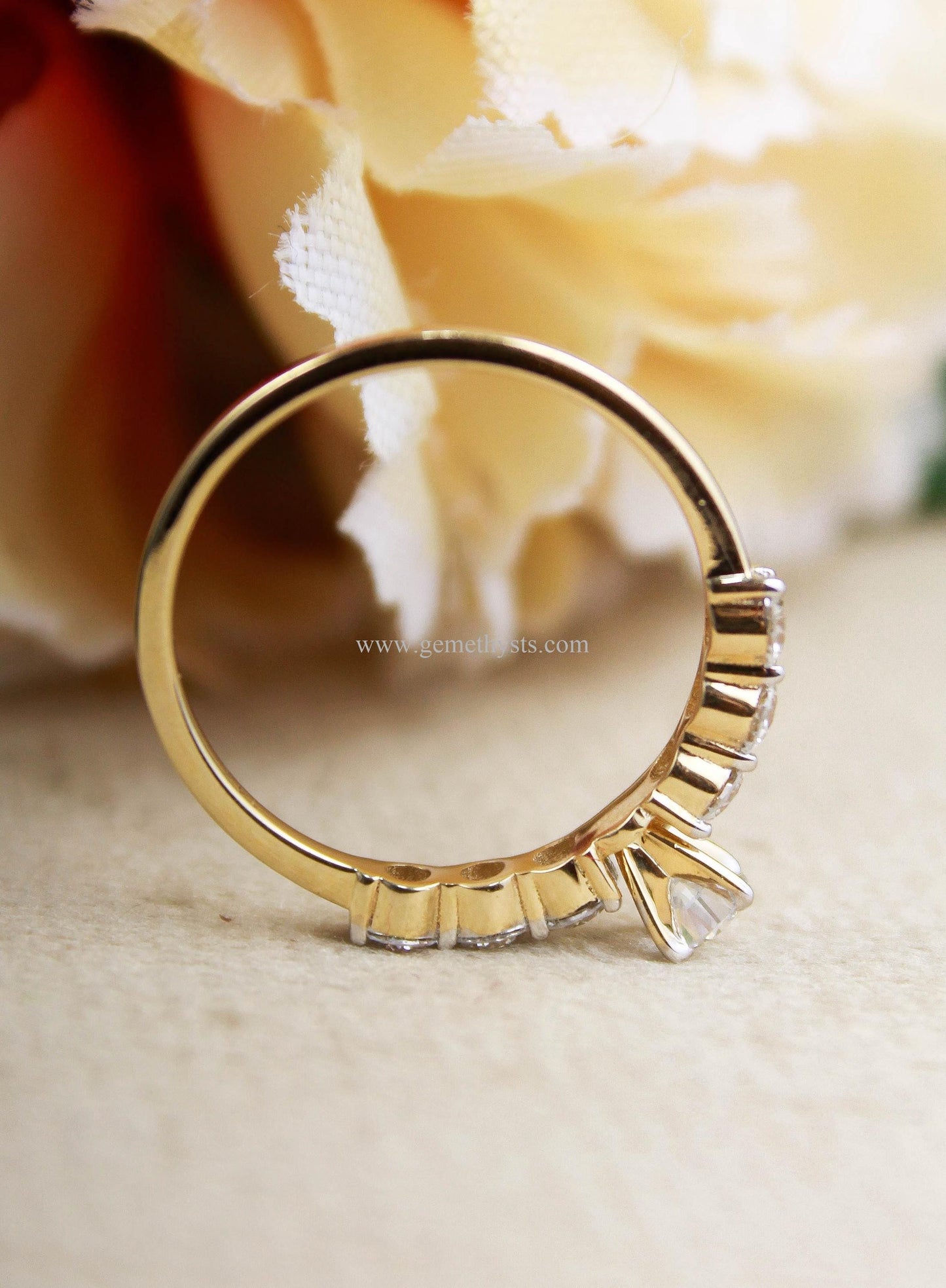 Lab Grown Diamond Minimalist Ring, 10K/14K Yellow Gold Anniversary Ring, Stackable Ring for Women, Real Gold Jewelry, Dainty Gold Ring