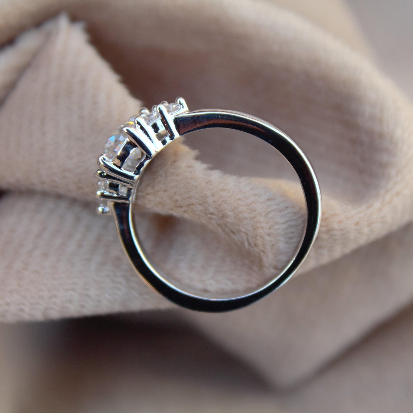 Solitaire Oval Moissanite Ring in 925 Sterling Silver, Dainty Silver Ring, Handmade Ring for Women, Classic Silver Ring for Anniversary Gift