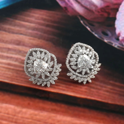 Lab Created Diamond Stud Earrings, Minimalist Stud Earrings, Solitaire Earring, White Gold Earrings for Women, Perfect Gift for Bridesmaids