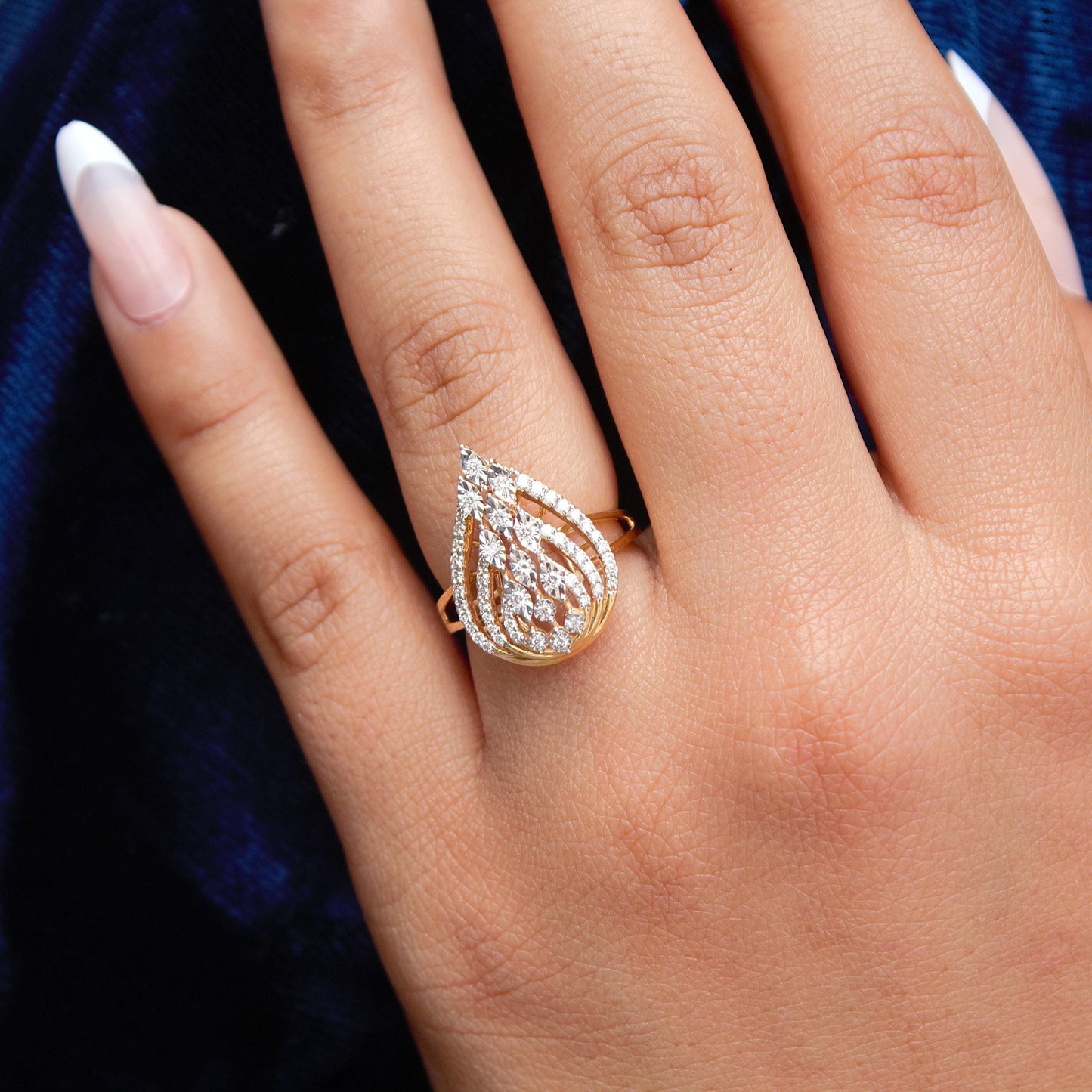 18k Solid Gold Jewelry, 4 US Gold Engagement Ring, Victorian Style Natural Diamond Ring, Natural Diamond Real Gold Ring, Real Gold Ring