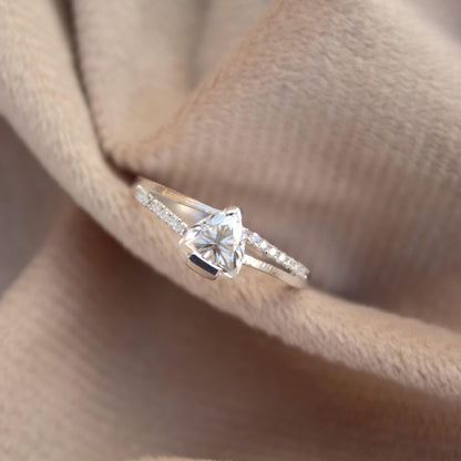 Moissanite 925 Sterling Silver Ring, Trillion Cut Stone Ring, Classic Solitaire Ring, Moissanite Jewelry, Trillion Shape Ring, Proposal Ring