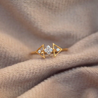 Natural Diamond Gold Jewelry, 4.5 US Dainty Gold Ring, 18K Real Gold Jewelry, IGI Certified Diamond Jewelry, Minimalist Gold Ring For Wife