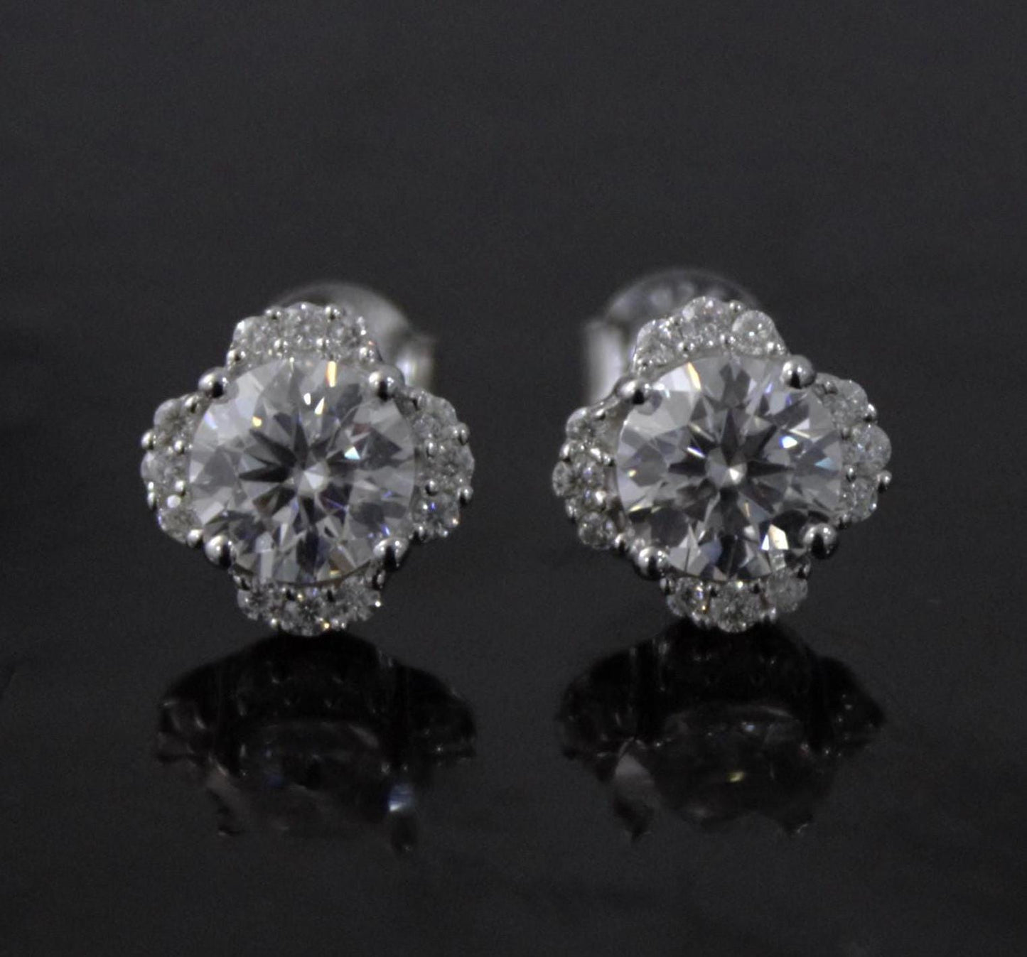 Round Cut Moissanite Stud Earrings, Minimalist Silver Stud Earrings, Dainty Silver Earrings, 925 Sterling Silver Studs, Anniversary Gift