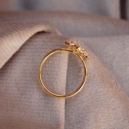 7 US Gold Ring, IGI Certified Diamond Jewelry, 0.08 Carat Natural Diamonds With IGI Certified Diamond Jewelry, Delicate Gold Ring For Gift