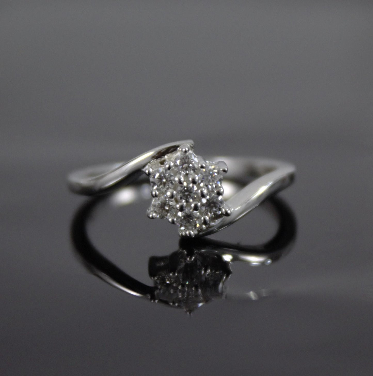 Round Cut Floral Wedding Ring, Colorless Moissanite Ring, 925 Sterling Silver Ring for Women, Statement Moissanite Jewelry, Propose Ring