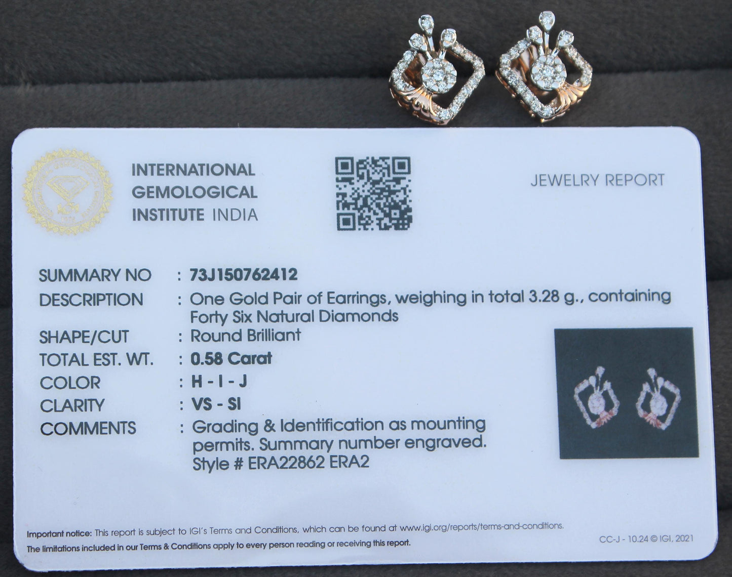 IGI Certified Real Diamond Jewelry Set, 18K Gold Necklace and Earrings, Designer Gold Bridal Jewelry, Natural Diamond Pendant with Chain