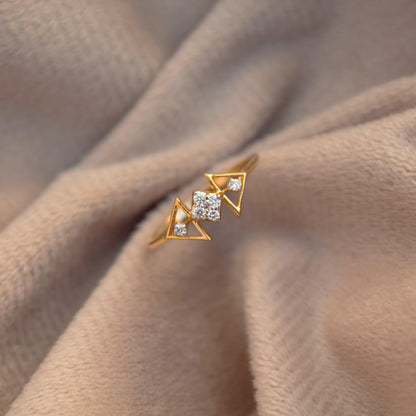 Natural Diamond Gold Jewelry, 4.5 US Dainty Gold Ring, 18K Real Gold Jewelry, IGI Certified Diamond Jewelry, Minimalist Gold Ring For Wife