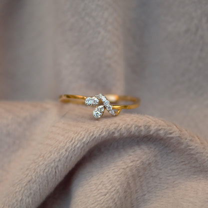 Dainty Natural Diamond Ring With Solid Gold, 18K Gold Jewelry, IGI Certified Diamond Jewelry, Minimalist Gold Wedding Gift for Women