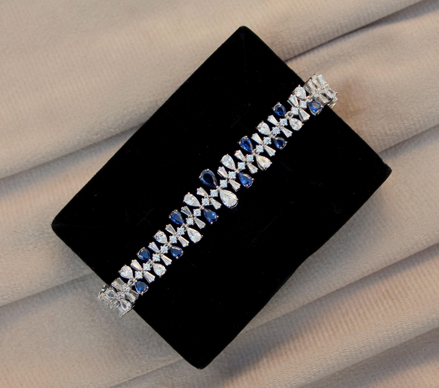 Cubic Zirconia Silver Jewelry Set, Choker Necklace with Earring-Ring-Bracelet, Designer 925Sterling  Jewelry Set Perfect Valentines Day Gift