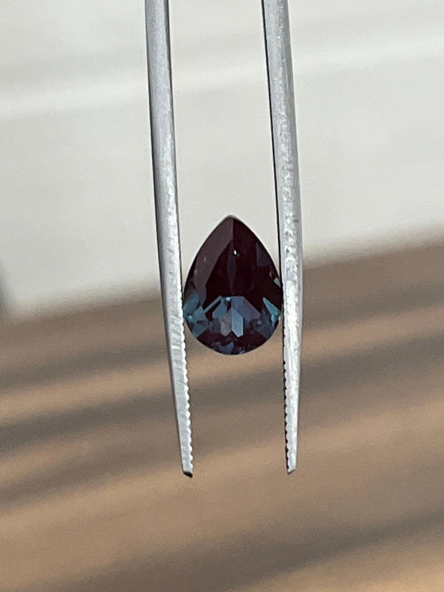 Color Changing Lab-Created Alexandrite Stone, Pear Cut Stone for Jewelry Making, 3X4mm to 10X14mm Sizes Available, Faceted Loose Stones