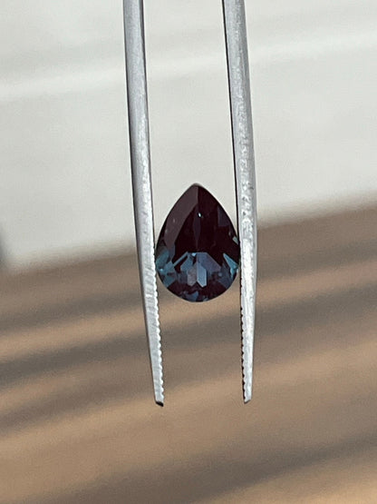 Color Changing Lab-Created Alexandrite Stone, Pear Cut Stone for Jewelry Making, 3X4mm to 10X14mm Sizes Available, Faceted Loose Stones