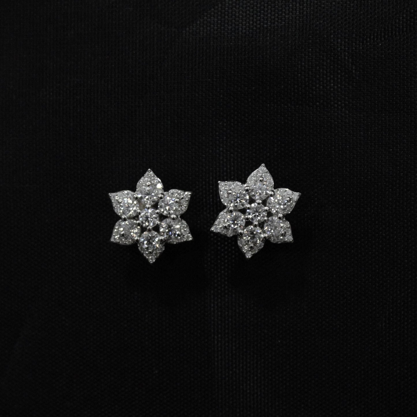 Vintage Style Floral Moissanite Stud Earrings, 925 Sterling Silver Wedding Jewelry for Bride, Push Back Earrings, Lightweight Stud Earrings
