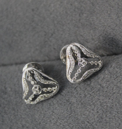 Natural Diamond Gold Earrings With Necklace, 18K Real Gold VS - SI Diamond Jewelry Set, Dainty Diamond Jewelry Perfect For Anniversary Gift