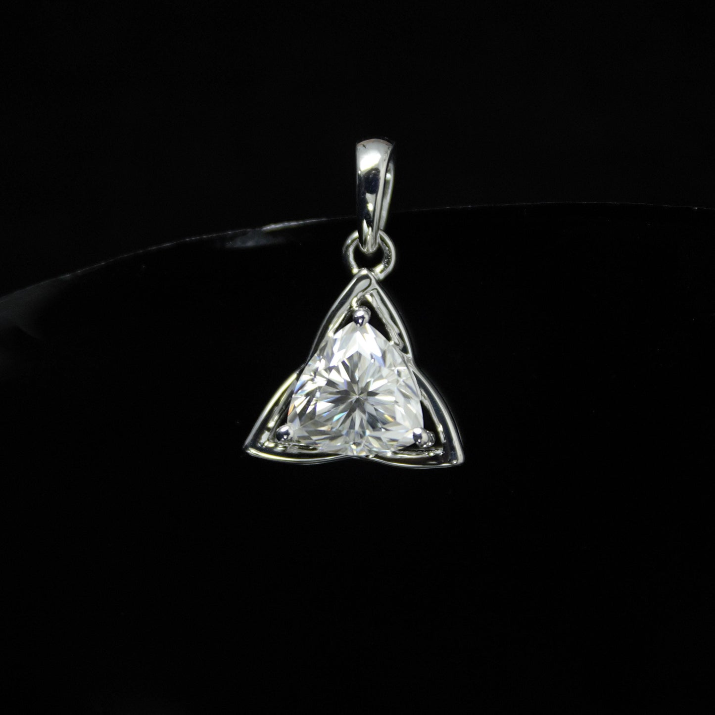 Trillion Cut Moissanite 925 Silver Pendant, New Arrival Jewelry for Her, Daily Wear Pendant, Minimalist Pendant for Chain, Dainty Jewelry