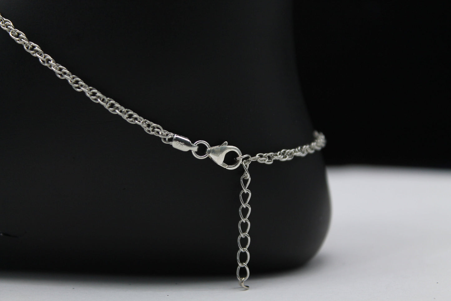 Adjustable Chain Anklet, Moissanite Circle Anklet, Dainty Foot Jewelry, Minimalist Anklet, Statement 925Silver Jewelry, Perfect Gift for Her