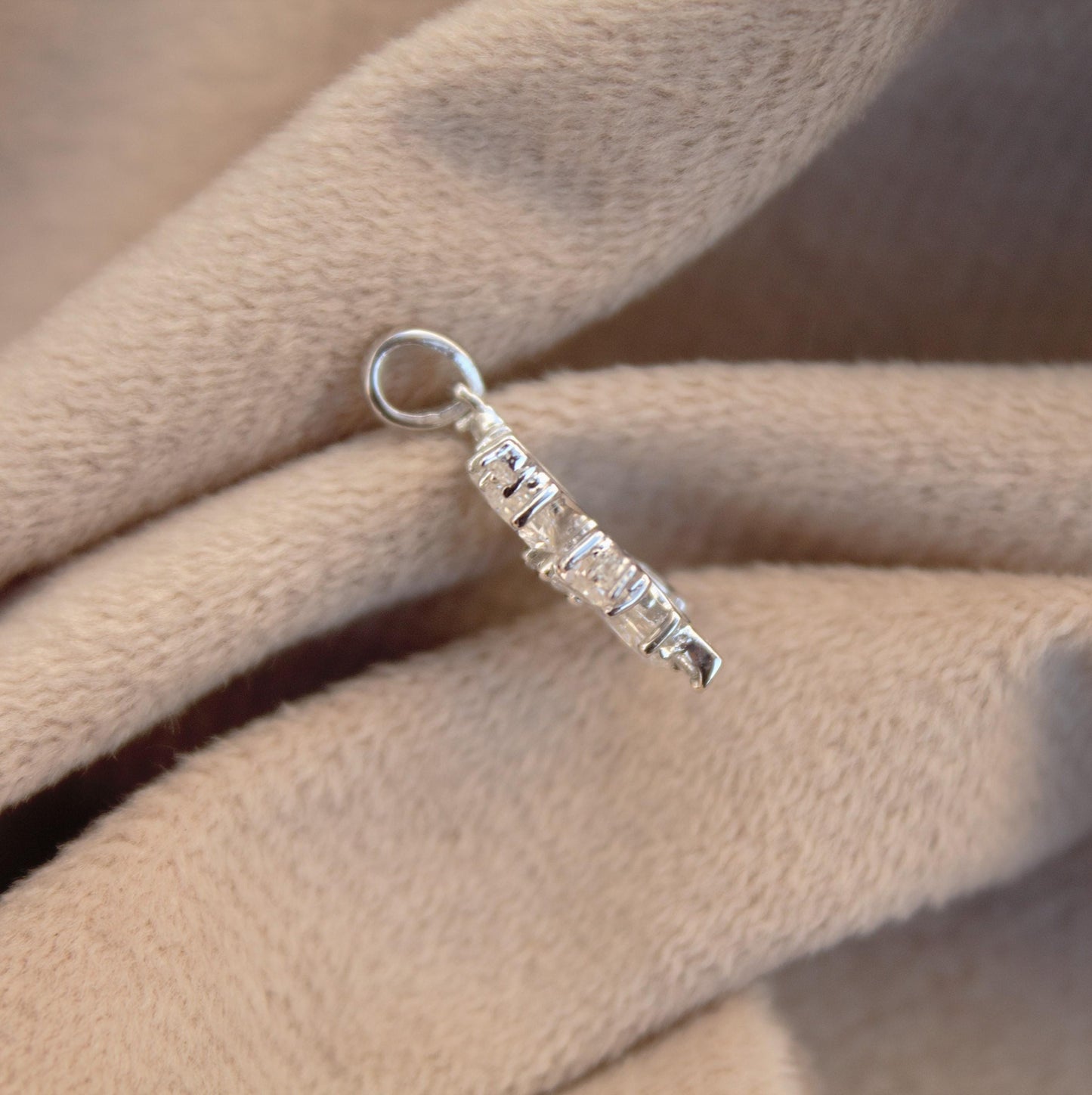 Pear and Round Cut Moissanite Stone Pendant, Solid 925 Sterling Silver Charm Pendant for Women, Floral Design Pendant, Wedding Bridal Gift