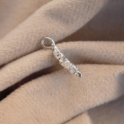 Pear and Round Cut Moissanite Stone Pendant, Solid 925 Sterling Silver Charm Pendant for Women, Floral Design Pendant, Wedding Bridal Gift