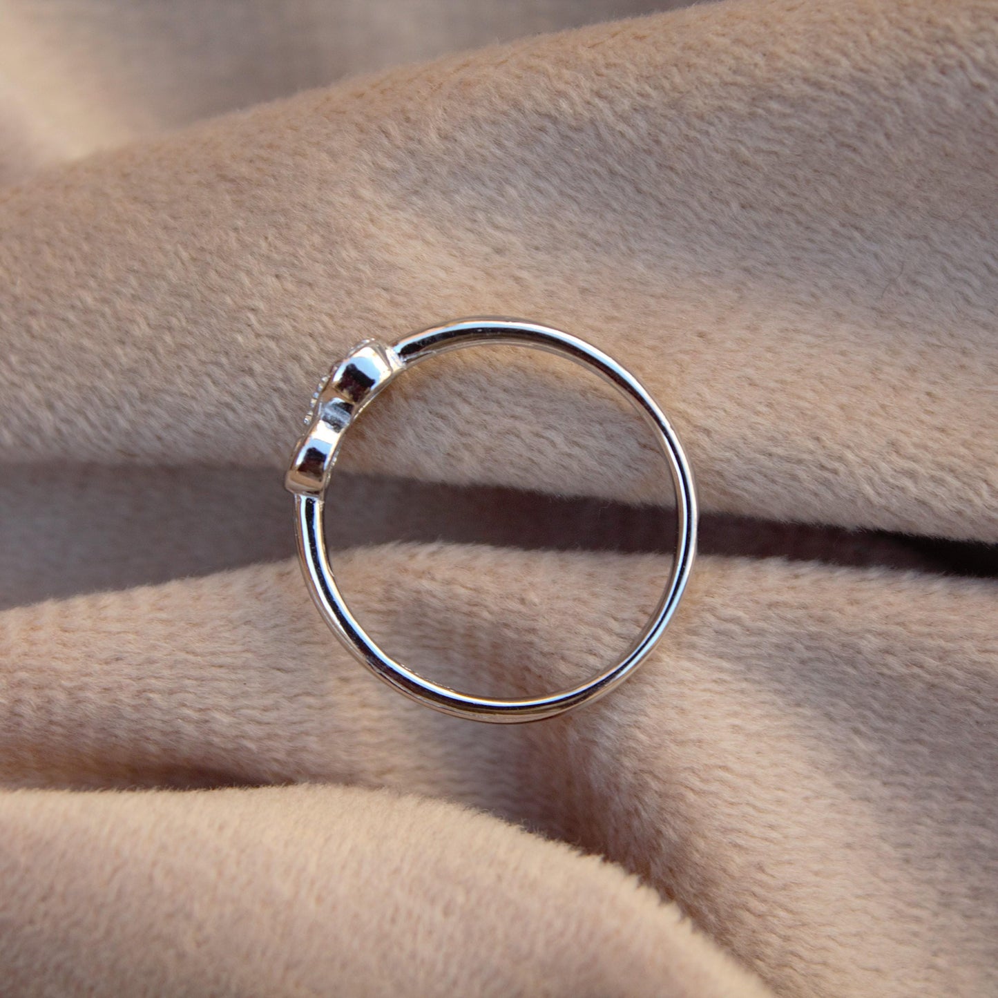 Dainty Thin Cubic Zirconia Silver Ring, 925Sterling Silver Minimalist Ring, Lightweight Silver Ring for Girls, Stacking Ring, Silver CZ Ring