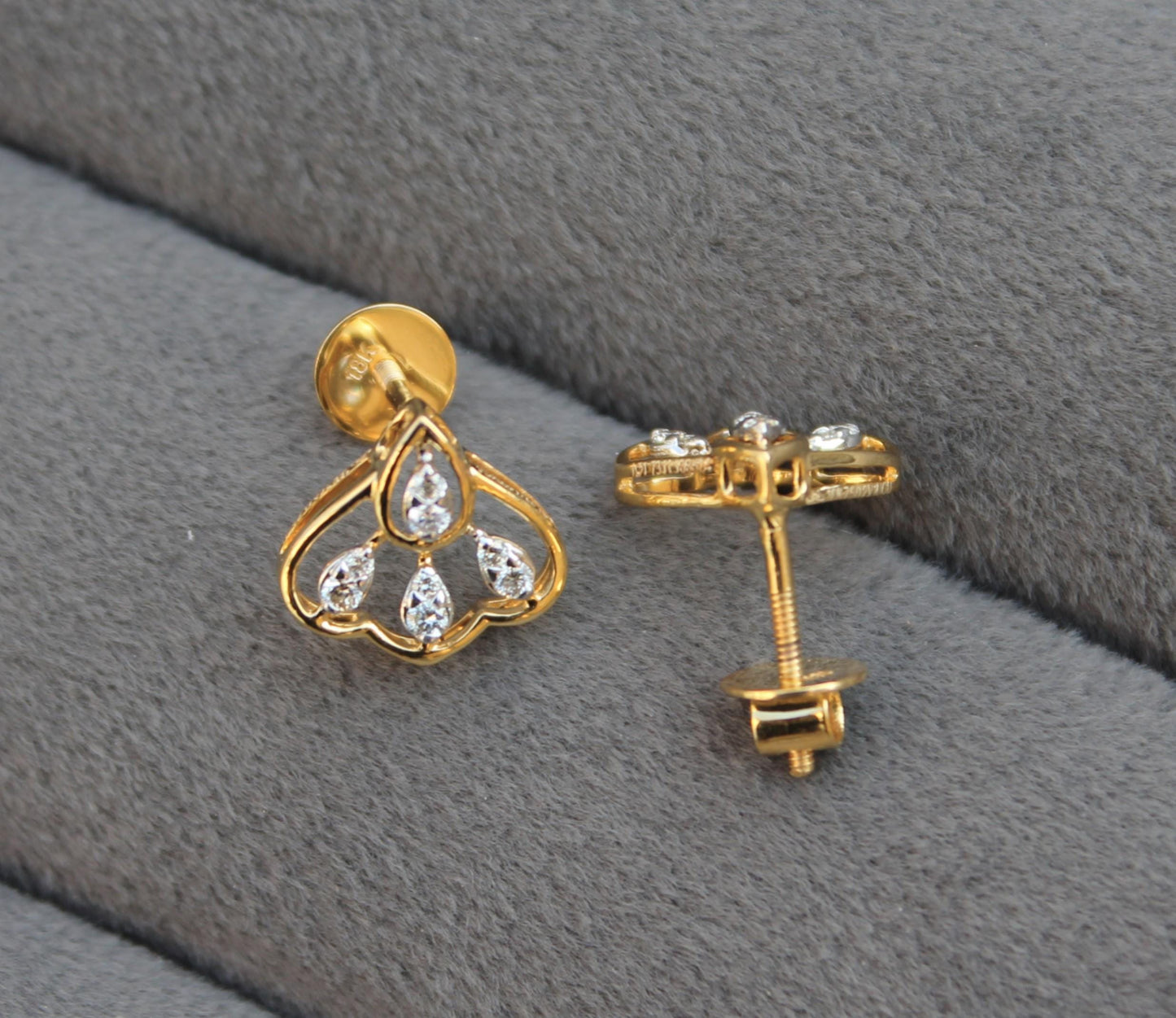 Natural Diamond IGI Certified Gold Jewelry Set, Designer Minimalist Necklace Earrings Set for Her, Dainty Diamond Gold Jewelry Gift For Her