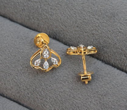 Natural Diamond IGI Certified Gold Jewelry Set, Designer Minimalist Necklace Earrings Set for Her, Dainty Diamond Gold Jewelry Gift For Her