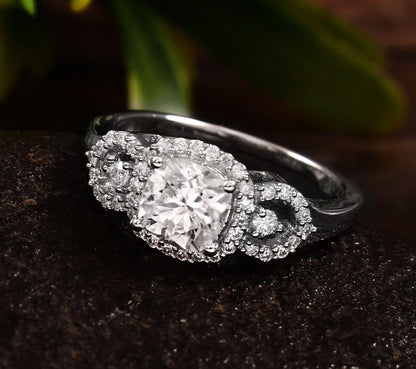 Lab Diamond Ring For Her, Solitaire Diamond Ring, Gold Engagement Ring, Cushion Cut Ring, Dainty Gold Ring, Perfect Gift for Bridesmaids