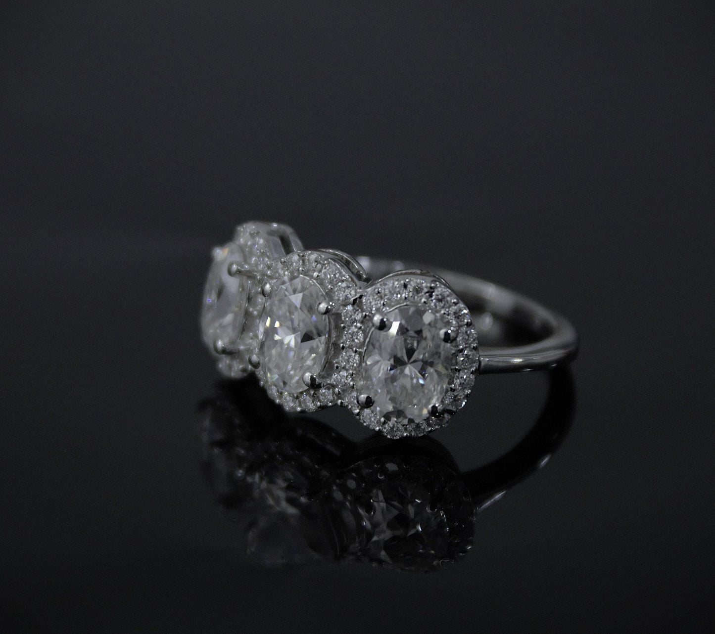 Oval Cut Moissanite White Stone Ring, Wedding/Engagement Ring for Bride, Statement Silver Moissanite Jewelry, Anniversary Gift for Wife