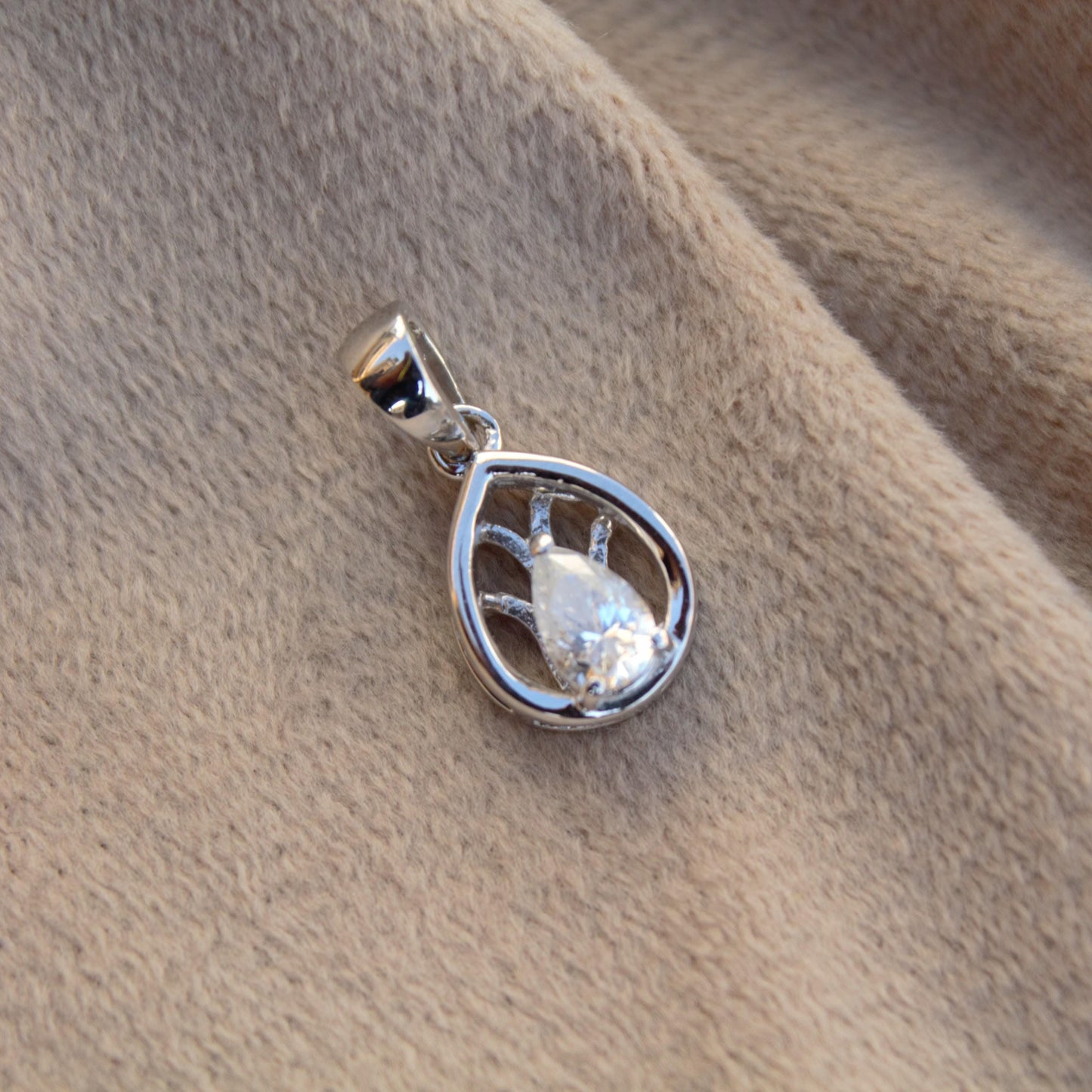 Minimalist Pear Cut Moissanite Pendant, 925 Sterling Silver Pendant for Her, Tiny Charm Pendant for Chain, Moissanite Jewelry, Birthday Gift