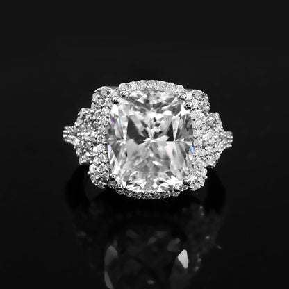 Lab Created Diamond Ring, Solitaire Ring, Elongated Cushion Cut Ring, Wedding Ring for Bride, Vintage Style Ring, Anniversary Gift for Her