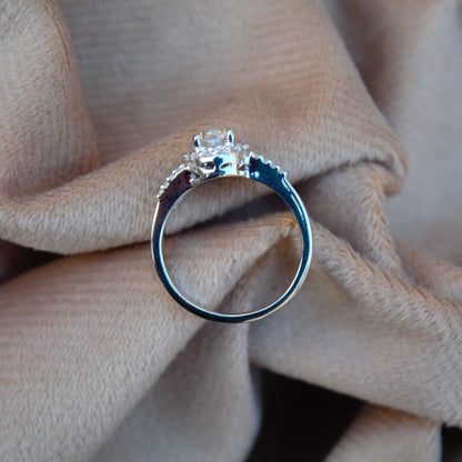 Oval Moissanite Engagement Ring, 925 Sterling Silver Statement Ring, Oval Cut Stone Ring for Women, Handmade Silver Ring, Moissanite Jewelry