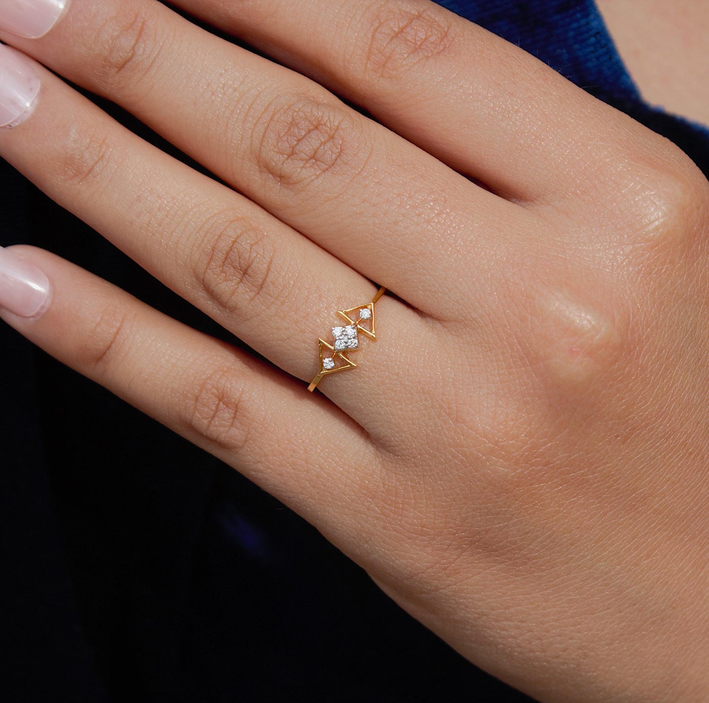 Natural Diamond Gold Jewelry, 4.5 US Dainty Gold Ring, 18K Real Gold Jewelry, IGI Certified Diamond Jewelry, Minimalist Gold Ring For Wife