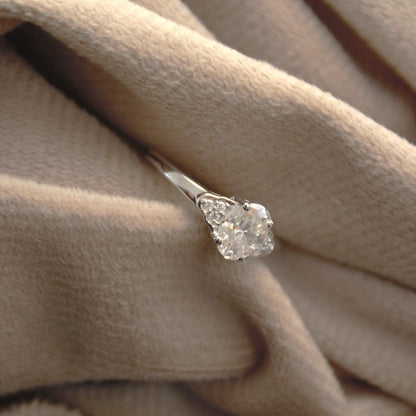 Dainty Moissanite Oval Cut Ring in 925 Sterling Silver, Minimalist White Stone Ring, Solid Silver Ring, Perfect Graduation Gift for Daughter