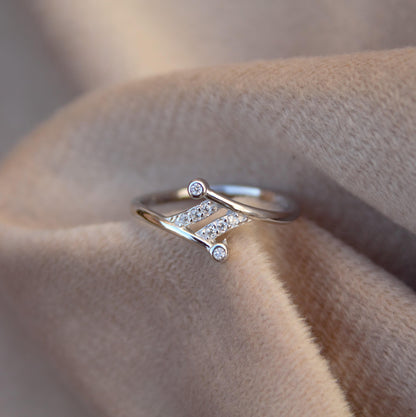 Sterling Silver Dainty Tiny CZ Ring, Stackable Ring for Women, 925 Silver CZ Jewelry, Silver Minimalist Thin Ring, Prefect Birthday Gift