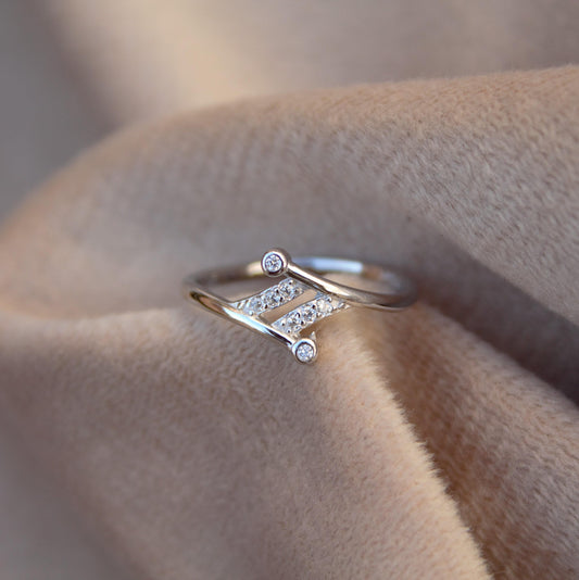 Sterling Silver Dainty Tiny CZ Ring, Stackable Ring for Women, 925 Silver CZ Jewelry, Silver Minimalist Thin Ring, Prefect Birthday Gift