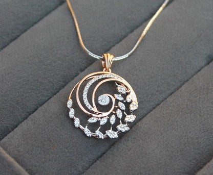 Rose Gold Necklace Earrings Set, Bridal Wedding Jewelry Set, 18k Solid Gold Necklace with Earrings, IGI Certified Natural Diamond Jewelry