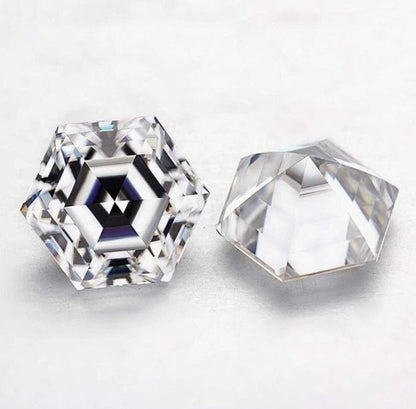 3 Carat Hexagon Cut Moissanite Stone, D Color VVS1 Moissanite Stone with GRA Certificate- All Sizes Available- Perfect for Customize Jewelry