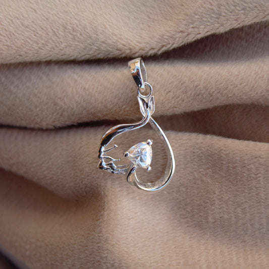 Heart Shape Moissanite 925 Sterling Silver Pendant, Silver Charm Pendant for Someone Special, Heart Moissanite Jewelry, Anniversary Gift