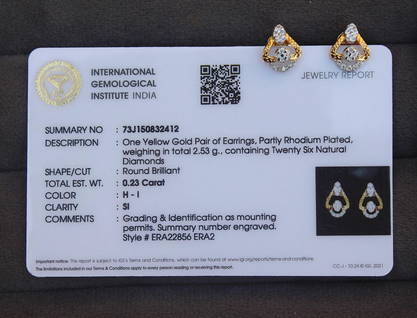 Diamond Necklace Earrings Set, Dainty Gold Jewelry for Engagement, IGI Certified 18K Gold Necklace with Earrings, Birthday Gift for Her